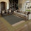 Modern Geometric Striped Washable Area Rug With Non-Slip Backing