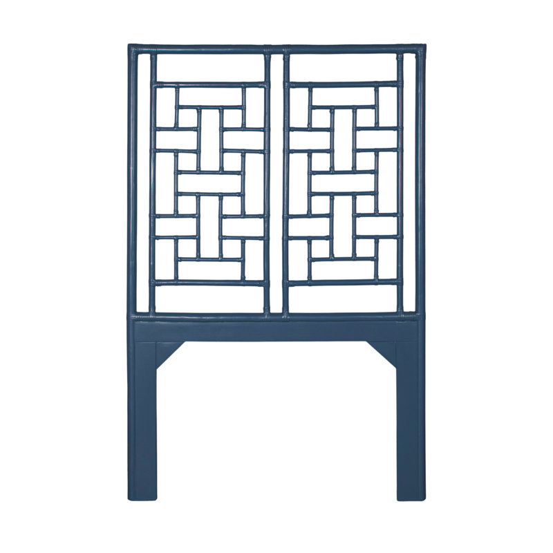 Ohana Rattan Open-Frame Headboard, Navy Blue, Twin