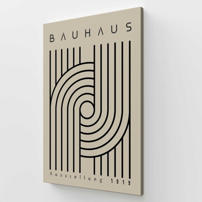 Impression sur toile monochrome Bauhaus Curves