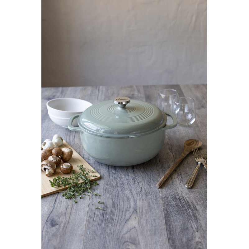 Green 6 Qt Enameled Cast Iron Dutch Oven