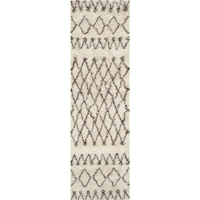 Clem Southwestern Handmade Tufted Wool Ivory/Brown Area Rug