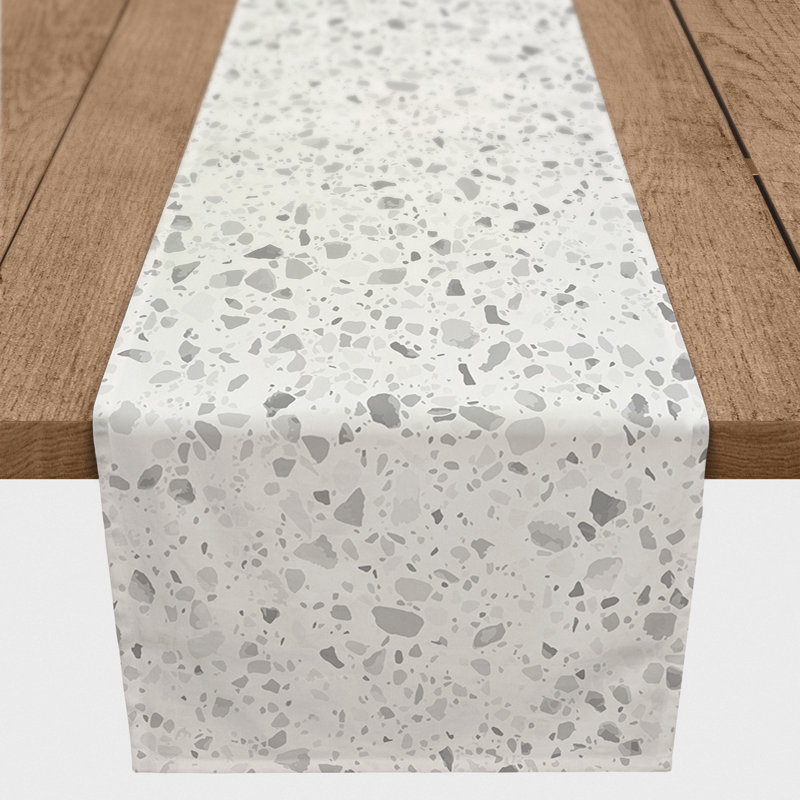 Terrazzo 4 Table Runner, Gray, 72" L