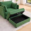 Très grand fauteuil d'appoint en chenille surdimensionné à assise profonde, méridienne rembourrée, repose-pieds avec rangement assorti et trois coussins décoratifs, parfait pour un appartement, une chambre à coucher ou un salon