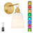 Brushed Gold Battery Operated Wall Sconce With Remote Control and Bulbs - 8 Colors, Diammable, Timer Setting