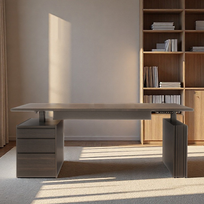 Bureau d'ordinateur, Tanné, H 53,94 po x l 70,87 po x P 27,56 po
