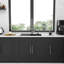 Évier de cuisine 30 po x 22 po à cuve simple encastrable en acier inoxydable de calibre 16 noir 30 po-116492948