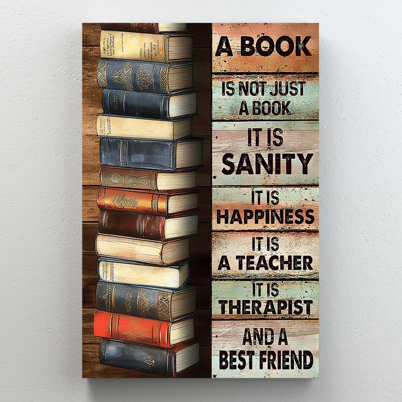 "A Book Is Not Just A Book" - 1 pièce, "Rectangle Grap A Book Is Not Just A Book" sur toile, impression