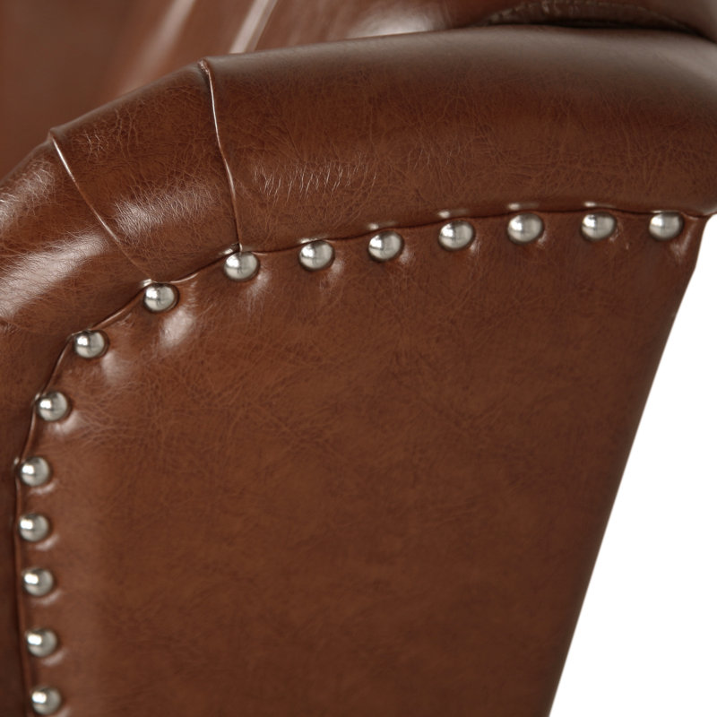 Fauteuil inclinable par pression 28,5 po Alta, Similicuir cognac, 42,5 po H x 28,5 po L x 34,5 po P