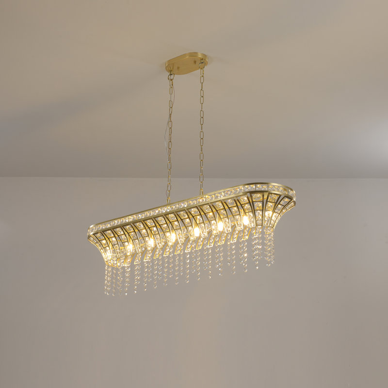 Mercer41 Quashawna 8 - Light Crystal Square / Rectangle Chandelier ...