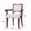 Chaises de salle à manger rembourrées - Fauteuils traditionnels avec lignes courbes, structure en bois massif et accoudoirs rembourrés, chaises d'appoint élégantes en tissu