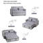 Fauteuil-lit en velours gris 33,5 po - lit simple escamotable 3 en 1 - dossier réglable-696501979