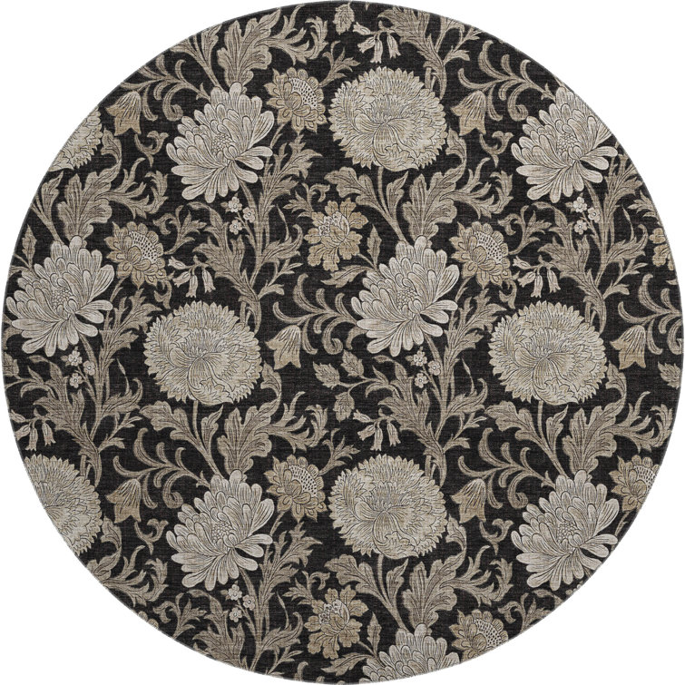 Premium Machine Washable Prisco Black Rug