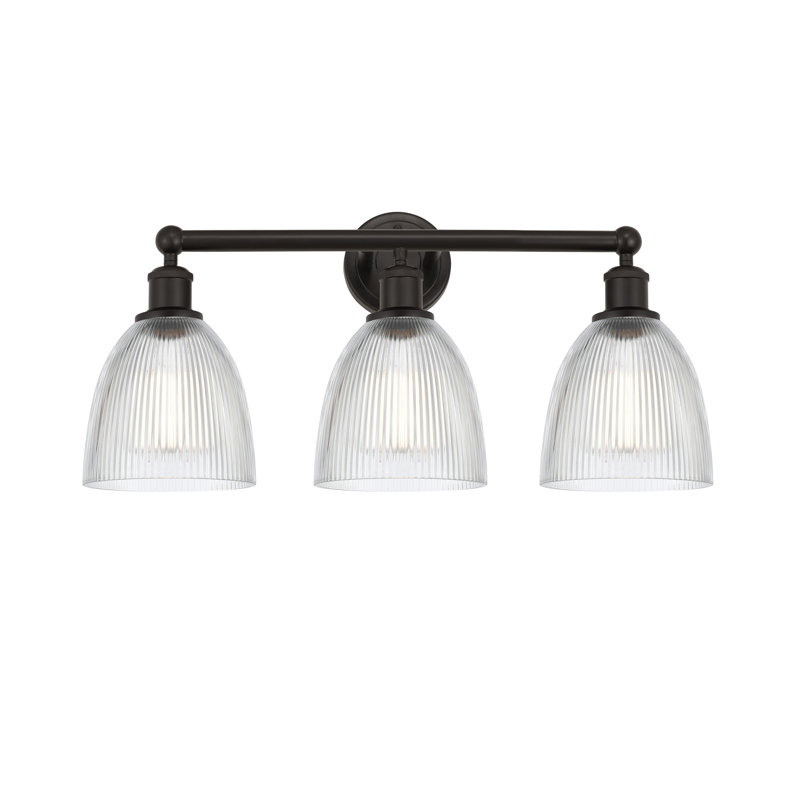 Éclairage pour meuble-lavabo 3 lumières 24 pouces Philomene, Transparent, Bronze huilé