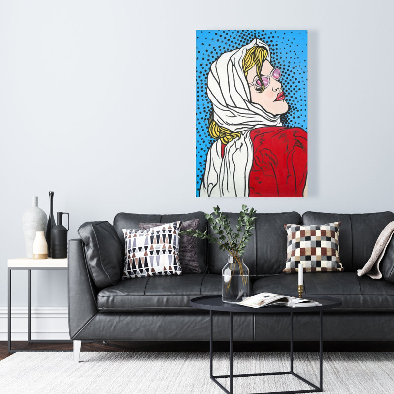 Pop art femme | Toile de chambre à coucher pour la décoration intérieure, Toile tendue, H 24 po x l 36 po