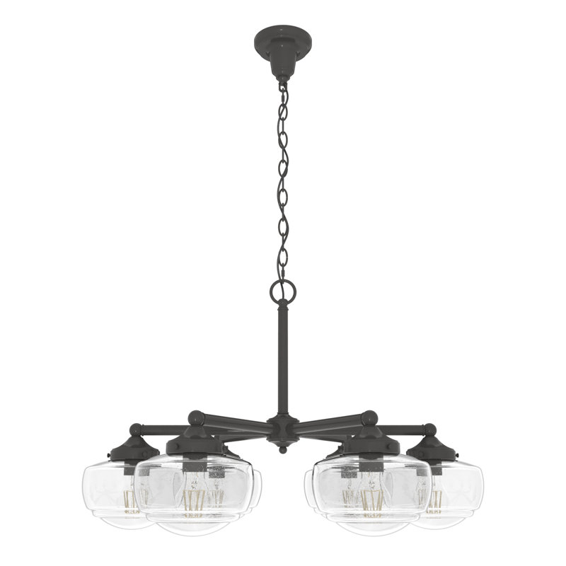 Plafonnier lustre 6 lumières Hunter Saddle Creek, Noble bronze