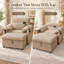 Chaise longue en chenille avec repose-pieds, dossier réglable, table d'appoint pliable et ports de charge USB Norelvessique-2126257345