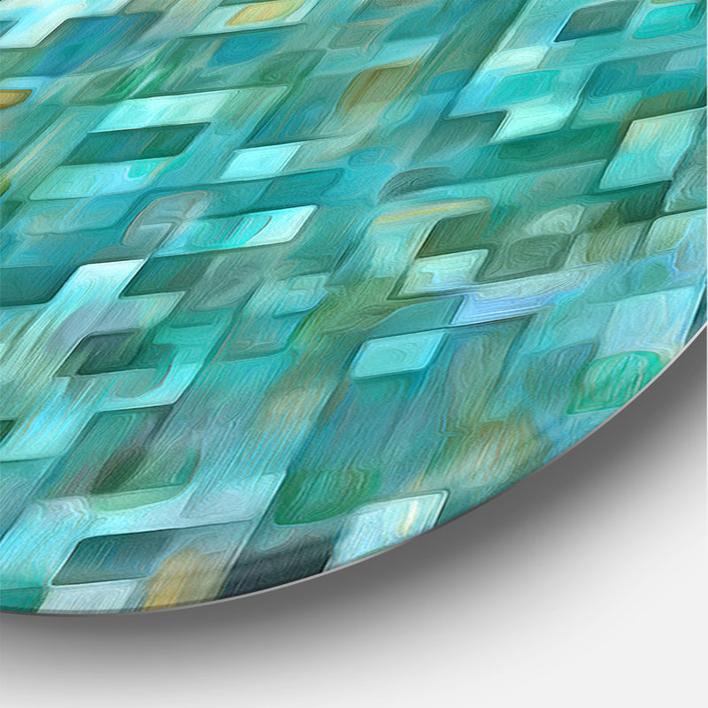Blocked Abstract, Circle - Peinture, cercle métallique, H 11 po x l 11 po