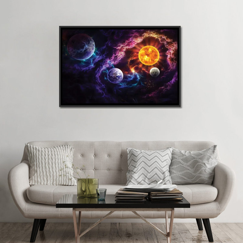 « plan of salvation », impression sur toile, H 32 po x l 48 po x P 1,5 po, Toile avec cadre noir, Pas de tapis