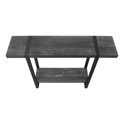 Bedroom Accent With Thick Tabletop - Black Laminate & Metal Frame Living Room Console Table Reclaimed Wood-look Shelf
