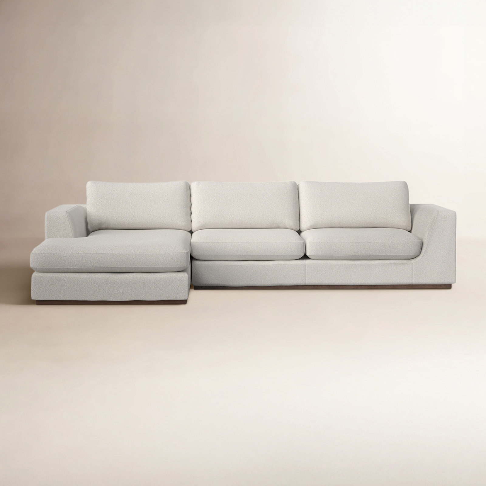 Marah Modular Upholstered Chaise L-Sectional, Left Hand Facing, Aldred Silver/Polyester Blend