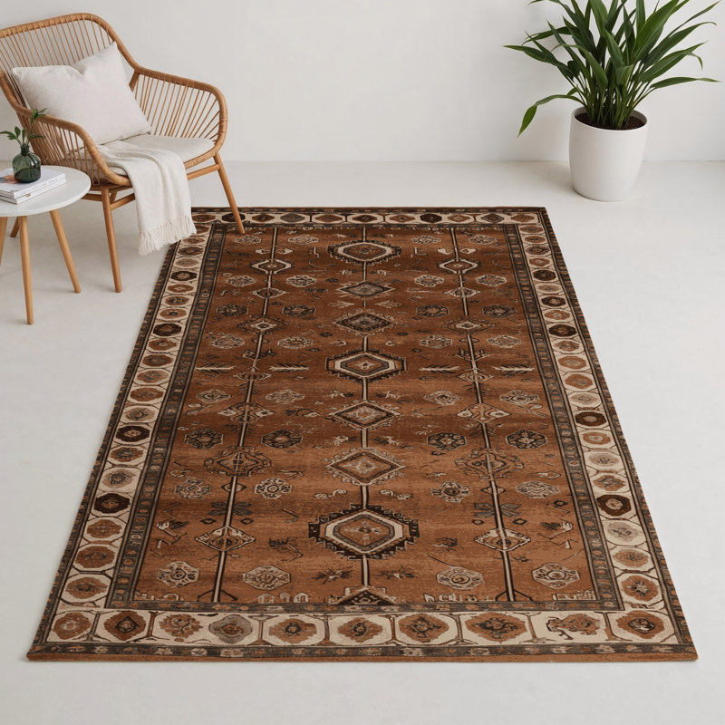 Tapis turc intérieur et extérieur brun, Rectangulaire 3 pi x 5 pi
