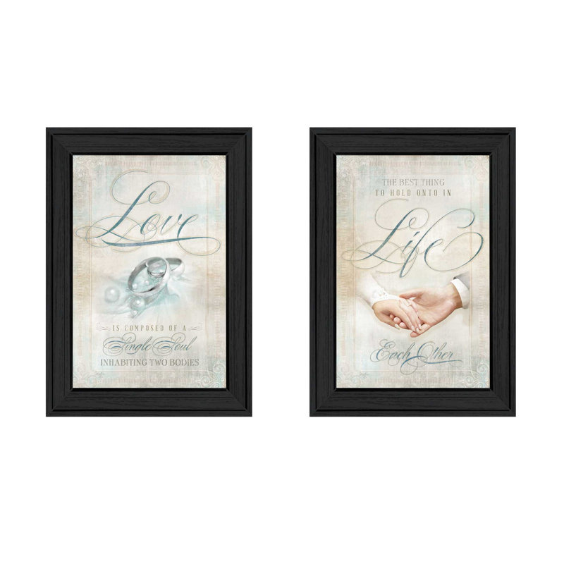 "Love" 2 pièces, art mural encadré pour le salon, décoration murale pour la chambre à coucher par Mollie B.