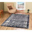 Tapis noir à poil long abstrait Gazella-2023557606