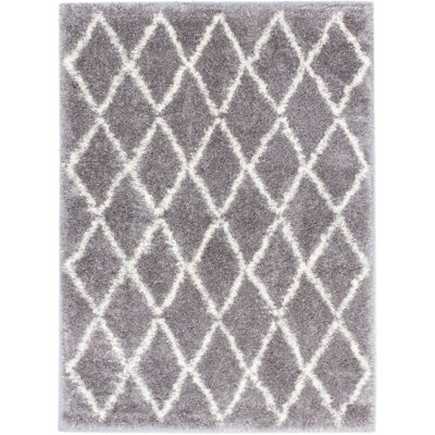 Tapis gris foncé à longs poils Labrador Diamante