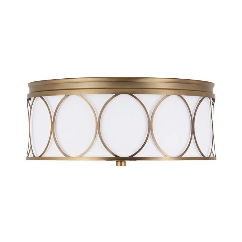 Plafonnier encastré 15 po 3 lumières Heywood, Laiton vieilli