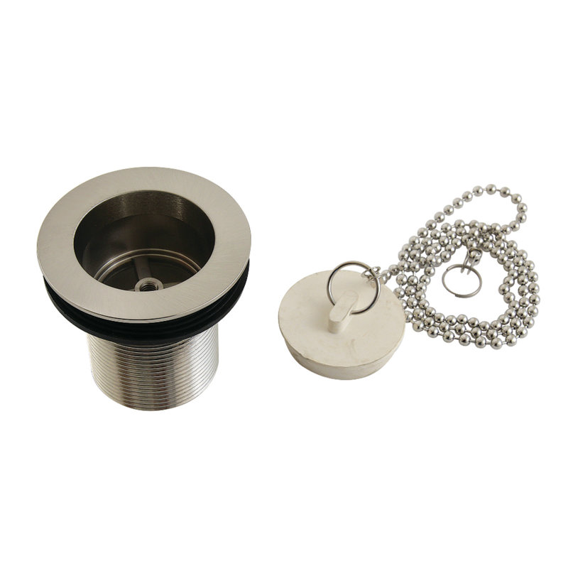Chaîne et bouchon de drain de baignoire, Nickel brossé