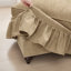 Canapé modulaire en L Mid-Century à trois places avec accoudoirs évasés et volants amovibles, tissu chenille, repose-pieds mobile, café clair-1281285986-1281285987-1281285999