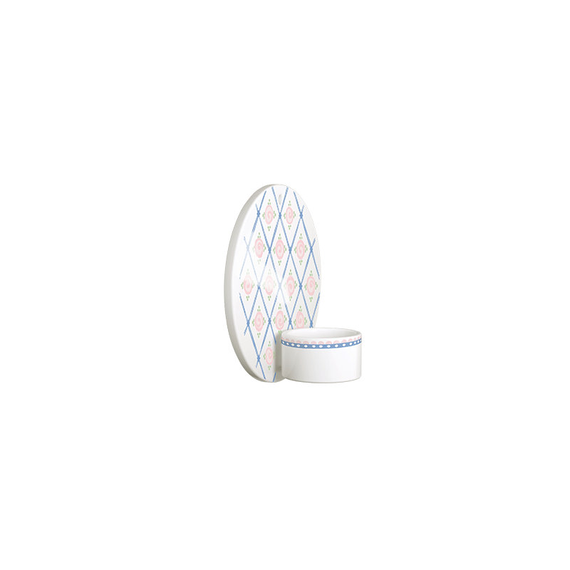 Dora Tealight Holder, Blue Harlequin, 5.1", Blue Harlequin