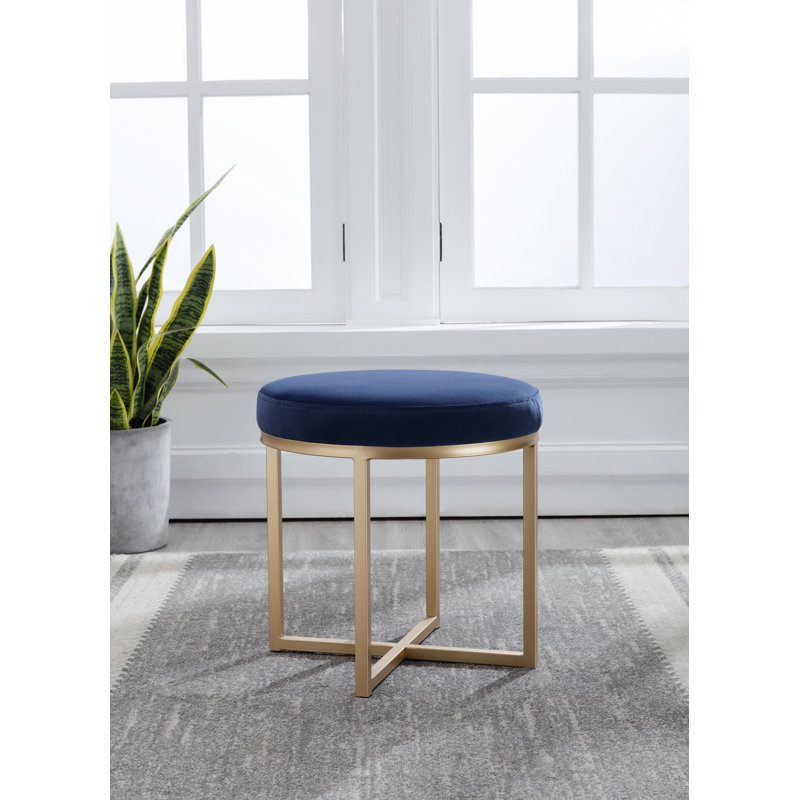 Repose-pieds 18 po, Velours bleu marine foncé