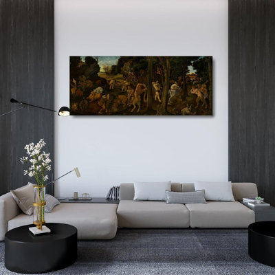 "A Hunting Scene" by  Piero Di Cosimo - Gallery Wrap Canvas Wall Art