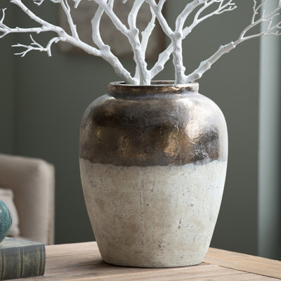 Vase rond en céramique brun Sienna