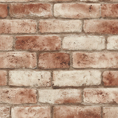 Peel and Stick Wallpaper Contact Paper Rustic Red White Brick Wall Self Adhesive and Removable 17.7in x 118in(45x300cm)