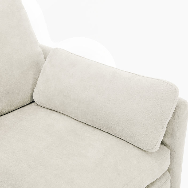 Canapé confortable surdimensionné à 3 places avec matériaux de qualité supérieure pour le salon, Beige