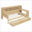 Lit de jour en bois avec tablettes de rangement, lit multifonctionnel avec deux tiroirs de rangement et bureau d'étude-513400088-513400090