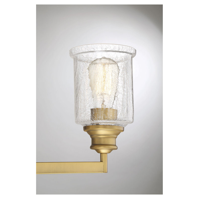 Southmead 3-Light Dimmable Brass Vanity Light, 8.75" H x 24" W x 24" D, 3 Lights