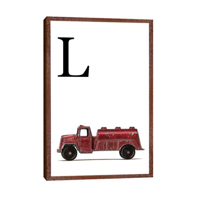 L Water Truck White Letter - Print on Canvas