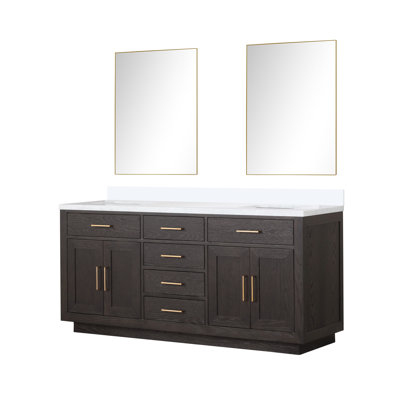 Ensemble de meuble-lavabo double 72 "avec miroir
