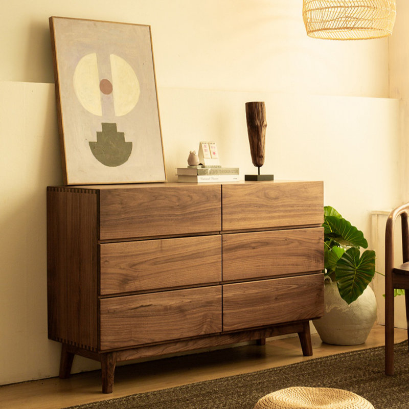 Commode d'appoint en bois massif Rhodell