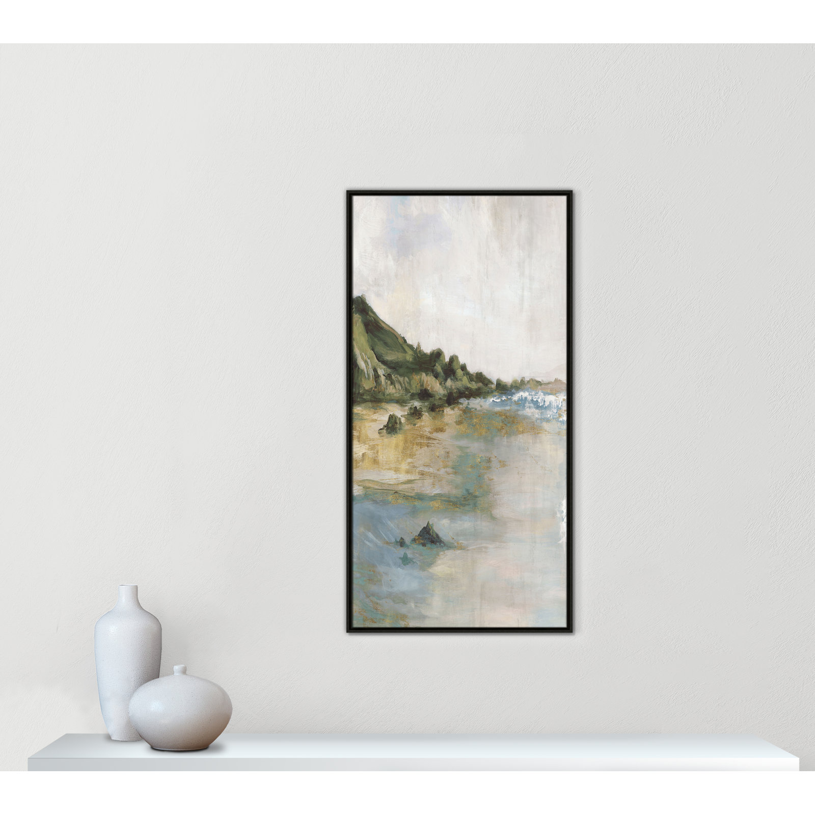 Tide’s Edge Print by , 49.5" H x 25.5" W, Espresso