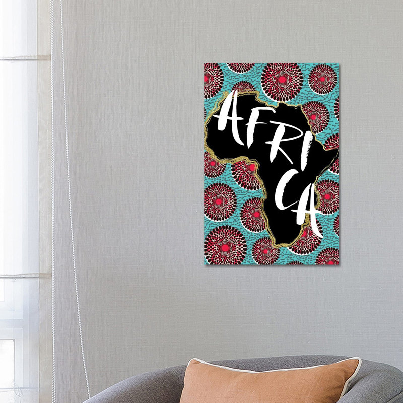 Afro Map X by Nikki Chu - Wrapped Canvas Gallery-Wrapped Canvas Giclée, 66.04 cm H x 45.72 cm W x 3.175 cm D