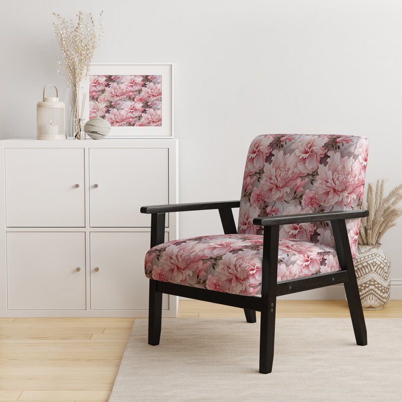 Chaise d'appoint florale Cobalt, Motif victorien floral éthéré rococo XXIII