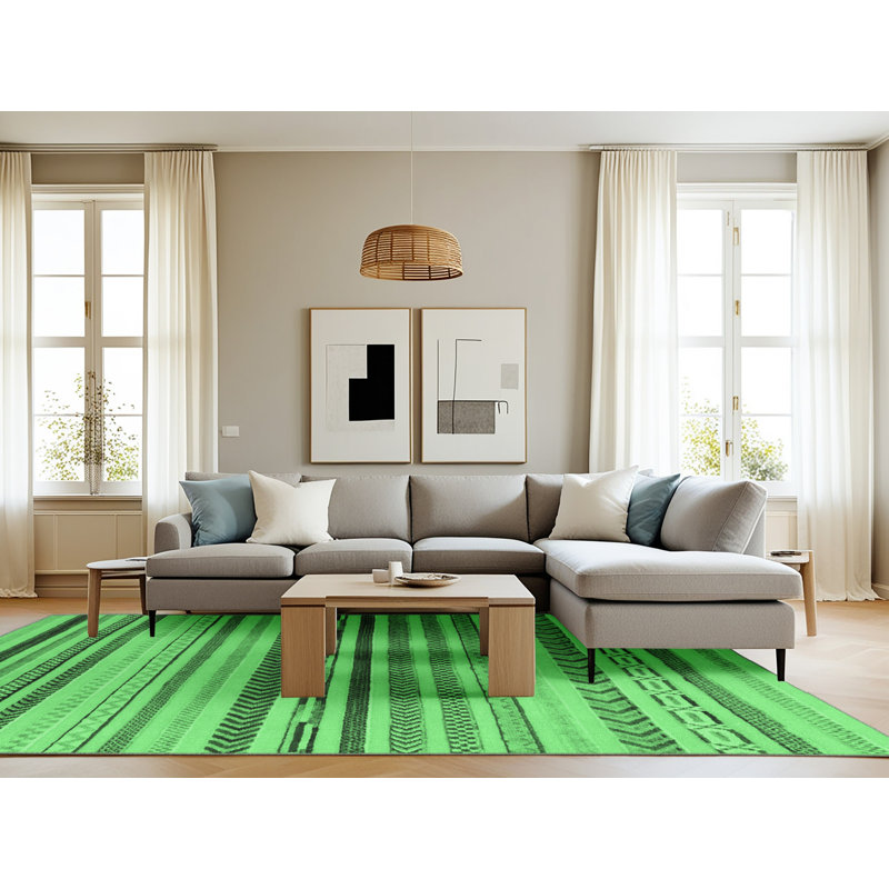 Alzbetka Washable Geometric Indoor Rug, Rectangle 8' x 12'