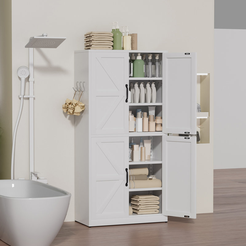 Armoire de cuisine en acier blanc avec étagères réglables, capacité de charge de 25 kg par niveau, fermeture magnétique, finition résistante à l'humidité, montage en 30 minutes