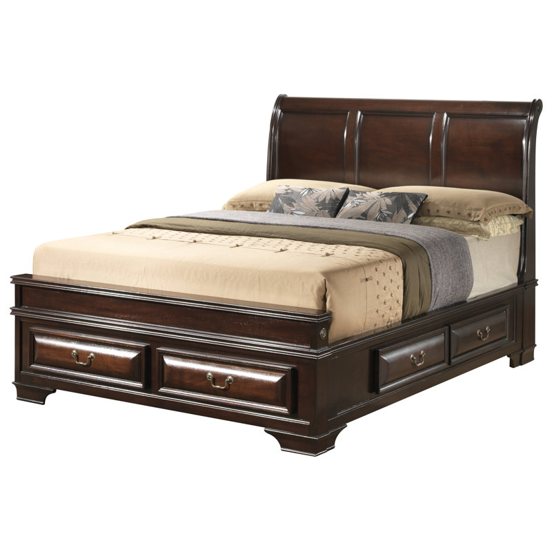 Charline Storage Sleigh Bed, Queen, Cappuccino