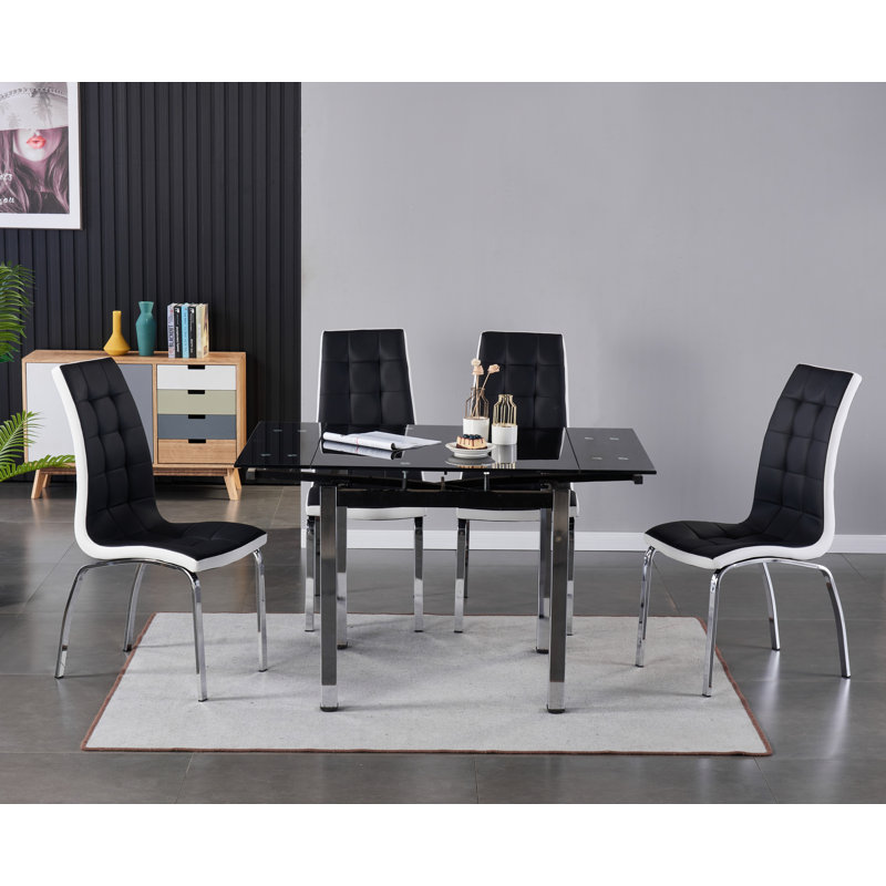 Hedley Dining Set, Black, Black