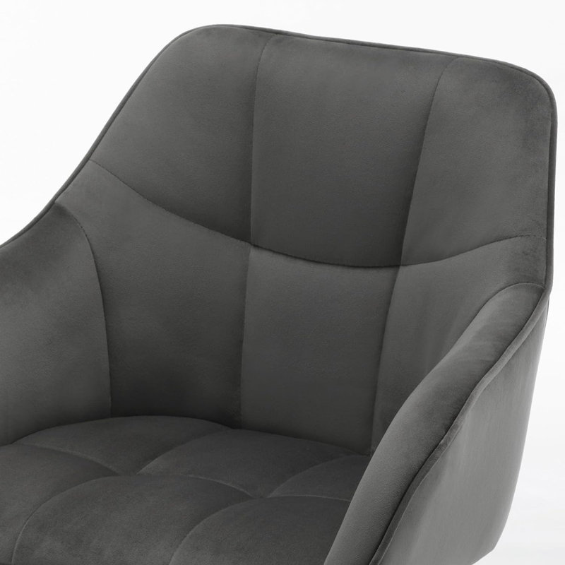 Failand Velvet Task Chair, Dark Grey